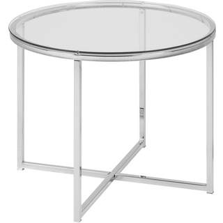 Cross sidebord - Klar glas med krom stel - Ø:55 H:45 cm
