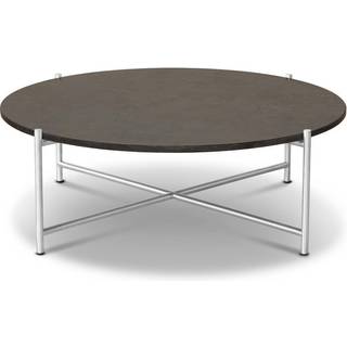 HANDVÄRK Furniture Round Coffee Table 90 Stainless Steel Frame Dark Grey Marble