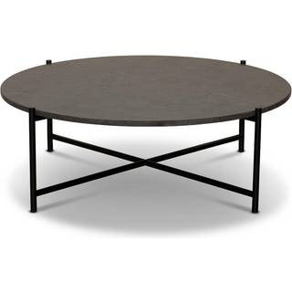 HANDVÄRK Furniture Round Coffee Table 90 Black Frame Dark Grey Marble