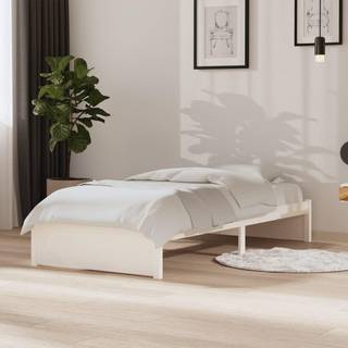 sengeramme 90x190 cm Single massivt træ hvid