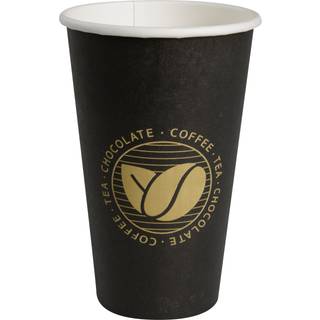 Kaffebæger Beans 48 cl Sort 50 stk Sort med print, 16 oz