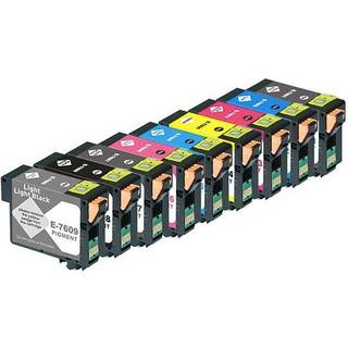 Kompatible blækpatroner Epson T7601 - T7609 - C13T76014010, 9 stk. rabatpakke 265,5 ml