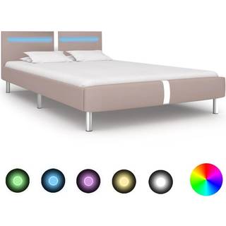 Sengeramme Med Led Uden Madras - Cappuccino / 135 x 190 cm