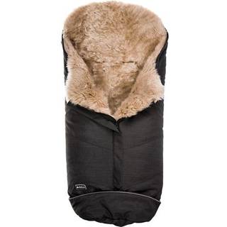 Bozz Lammeskindskørepose Langhåret, Black Melange/Nappa Linen