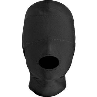Master Series Disguise Open Mouth Hood With Padded Blindfold Black