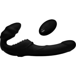 Strap U Pro Rider 9X Vibrating Silicone Strapless Strap On with Remote Control Black