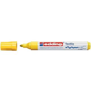 Edding 4500 tekstilmark?r - gul - 1 pen - Runde nib 2-3 mm - Permanente stofmark?rer til at tr?kke p? tekstiler Vaskafstemning op til 60 C - mark