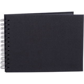 Focus Base Line Canvas Wire-O 23x17 Black w. Black Sheets - Fotoalbum
