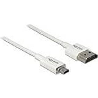 Delock Micro HDMI til HDMI kabel - Ultra Slim - 1 m - Hvid