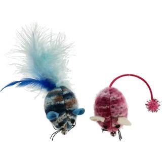 Fuzzy Kattleksak-mus 2-pack