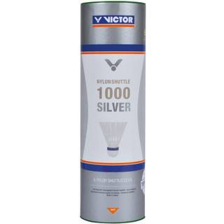 Victor Badminton Nylon Fjerbold i Hvid - 1000 Sølv 6PC Tube Medium Speed