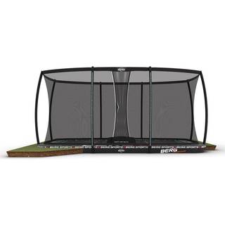 BERG Ultim Pro Bouncer FlatGround inkl Sikkerhedsnet   Grey   500 x300 cm Safety Net DLX XL