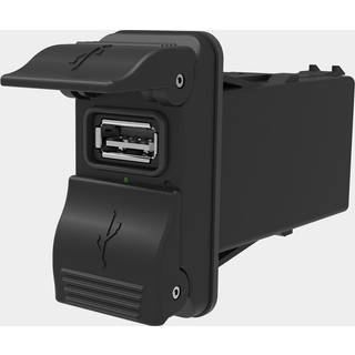 USB-stik Carling Technologies V-Charge, indbygget, sort, 12 V / 24 V, 3.15 A, USB-A + USB-A, med låg