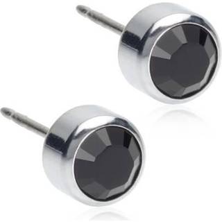 Blomdahl St Bezel Titanium Øreringe med Krystalsten