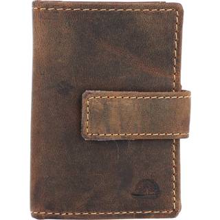 Kartenetui Leder 7x10cm mit Geldklammer "Vintage" braun 1642-25 | Greenburry.de