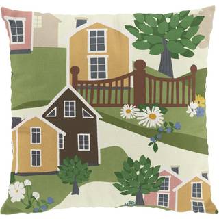 Arvidssons Textil Katthult pudebetræk 47x47 cm Grøn/Lyserød
