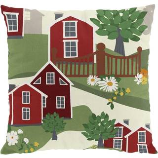 Arvidssons Textil Katthult pudebetræk 47x47 cm Grøn/Rød