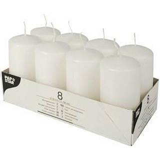 8 stk. Bloklys Hvid 10 cm x 5 cm Paraffin – Skab eksklusiv hygge til fest og hverdag
