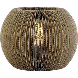Layer bordlampe af pap, enkelt lys, rund