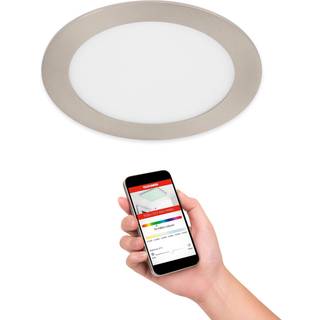 Virgo LED-indbygningslampe, RGBW, nikkel, Ø 17 cm