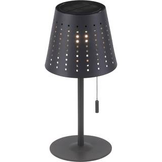 Mandy LED-bordlampe, USB-port, solcelle, sort