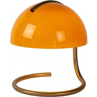 Cato retro-bordlampe med skærm af mælkeglas orange
