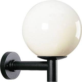 Udendørs væglampe, kugle, plast, Ø 35 cm, sort