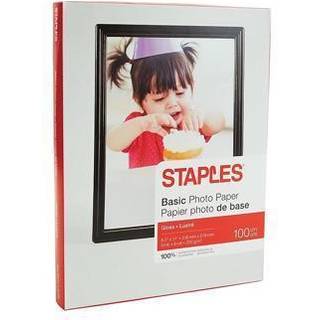 Staples 651611 Grundl?ggende blankt fotopapir 8,5-tommer x 11-tommer 100/pakke (19900/13607)
