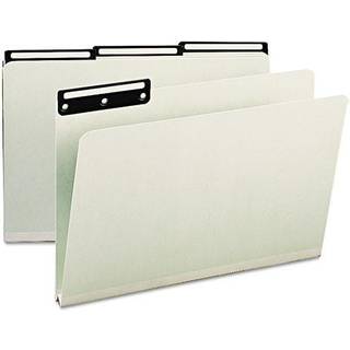 Smead pressboard filmappe 1/3-sk?ret fane flad metal 1 """" Udvidelse Juridisk st?rrelse Gr?/gr?n 25 pr. Boks (18430)