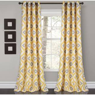 Frodig indretning lysfiltreringsvindue gardin panel s?t gul/gr? 2 t?lling