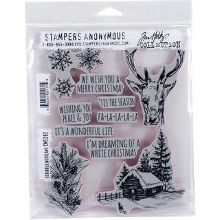 Stampere Anonym CMS282 Tim Holtz Cling Stamps 7 """" X8.5 """"-Scribble Woodland Multi-Colour
