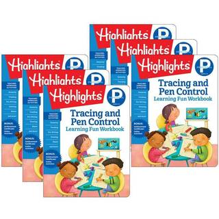 Højdepunkter 9781684372812-6 Læring af sjove arbejdsbøger børnehave sporing og pen kontrol 6/bundt