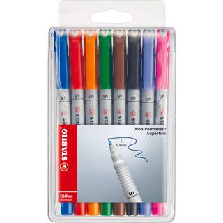 Stabilo 851-8 Superfine OH pen 0,4mm Vandbasis etui m. 8 penne