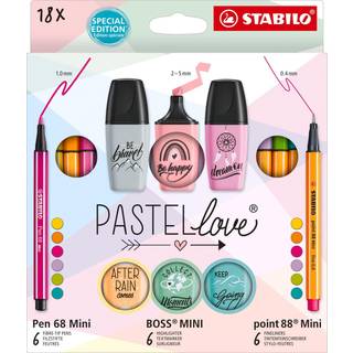 STABILO Pastel Love, sæt med 18 ass. penne
