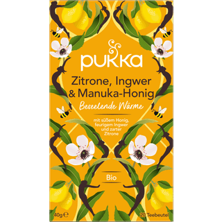 Pukka Økologisk urtete citron, ingefær & manuka honning, sød honning, brændende ingefær og delikat citron 1048.75 DKK/1 kg