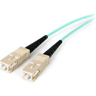 StarTech.com 1m Fiber Optic Cable - 10 Gb Aqua - Multimode Duplex 50/125 - LSZH - LC/SC - OM3 - LC to SC Fiber Patch Cable - patch cable - 1 m - aqua - Blå - 1 meter
