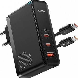 Baseus Wall charger GaN5 Pro 2xUSB-C + USB 140W (black)