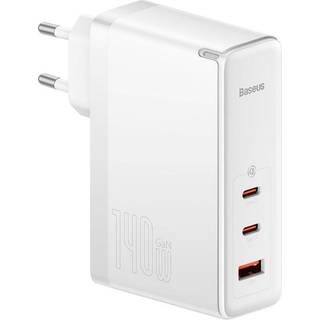 oplader Baseus GaN5 Pro 2xUSB-C + USB, 140W (hvid)