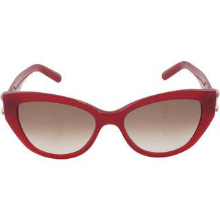 Ferragamo Kvinde SF969S 653 Solbriller Acetat Rød Brun Cat Eye Skygge
