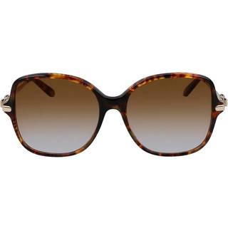Ferragamo Kvinde SF990SR 219 Solbriller Acetat Havana Brun Firkantet Skygge