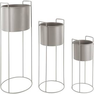 Blomsterkasser Essence sæt af 3 stk i metal grå