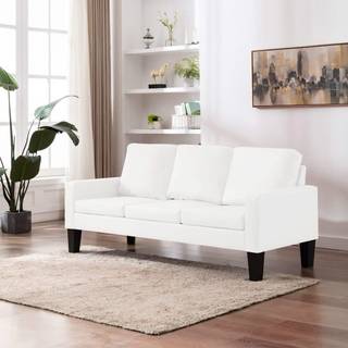 3-personers sofa kunstlæder hvid