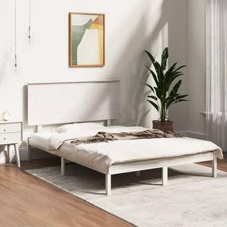 sengeramme uden madras 120x200 cm massivt fyrretræ hvid