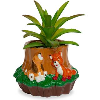 Disney the Fox og Hound 4-tommer mini planter med kunstig saftig