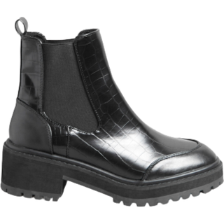 Lts Black Chunky Chelsea Croc Heel Boot In Standard Fit Standard > 8 Lts | Tall Women's Women's Boots - Standard 8
