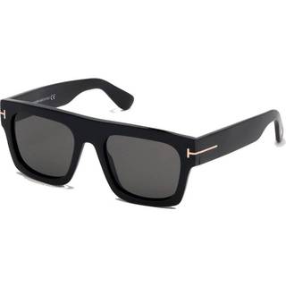 TOM FORD Mand FT0711-N FAUSTO 02A Solbriller Acetat Sort Grå Firkantet Normal
