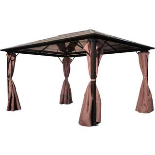 Havepavillon Med Gardin Aluminium - Antracitgrå / 400 x 300 cm