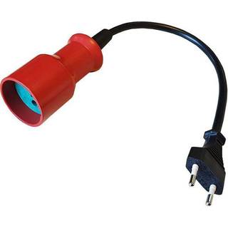 Stikadapter 20cm flad han/rund hun, 230V