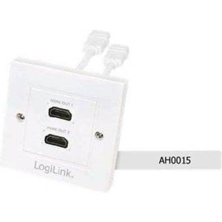 LogiLink AH0015 HDMI wall plate 2-port with 2x HDMI-A cable F/F 4K/30 Hz white