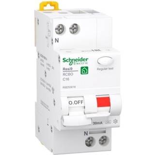 Schneider Electric Resi9 XP RCBO/kombiafbryder 1PN C-karakteristik 16A 6kA 30mA klasse A 36mm
